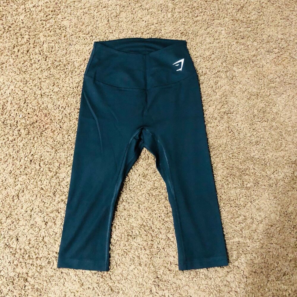 Gymshark Womens Training Crop Leggings Black High Rise Size Small NWOT